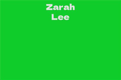 Exploring Zarah Lee's Outstanding Career Accomplishments