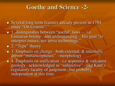 Goethe's Scientific Interests: Contributions to Botany and Optics