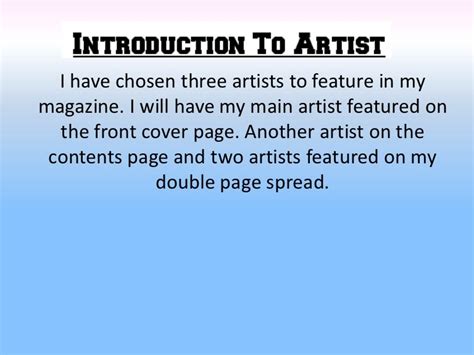 Introduction to the Artist