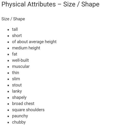 Physical Attributes: Age, Height, and Body Measurements