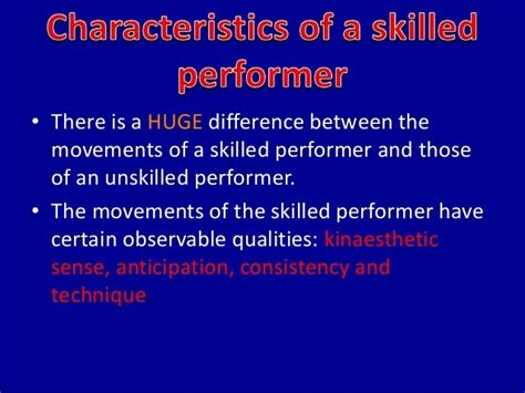 The Journey of a Highly Skilled Performer